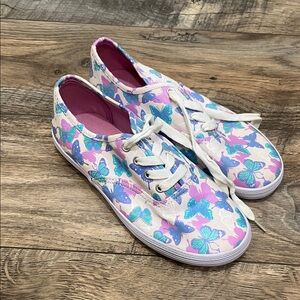 Girls American Eagle butterfly canvas print sneakers